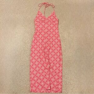 Legally Blonde Elle Woods Pink  Plaid Halter Maxi Dress